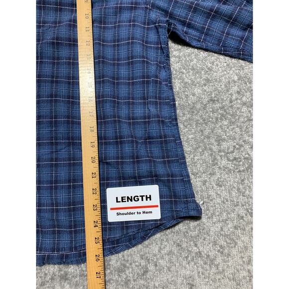 Panhandle Slim Shirt‎ Top Women Size L Blue Plaid Button Up Collared 100% Cotton - Picture 11 of 12